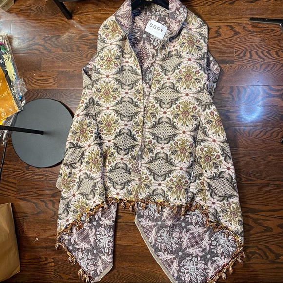 Boho GBR Floral Medallion textured patterned upholstery fabric Vest - Picture 11 of 15